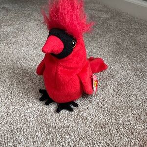 Ty Red and Black Cardinal Plush-Mac